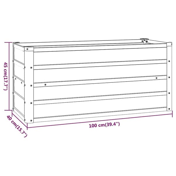 【YD】vidaXL Plantekasse rusten 100x40x45 cm rustfrit stål Brun 4740