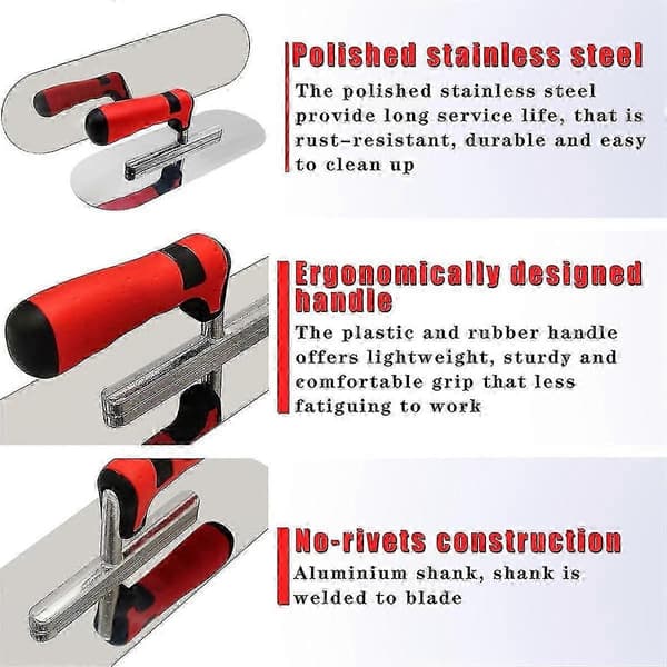 【YD】Stainless Steel Concrete Edging and Grooving Tool Set, Cement Plastering Masonry Hand Tools