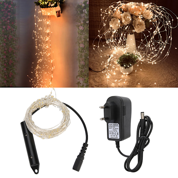 2M 200 LED Flexibla Koppartrådsljussträngar för Jul, Festligheter & Heminredning - Varmvit, EU 100-240V