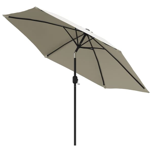 【YD】vidaXL Parasoll sandhvit stål 3 meter White Vit