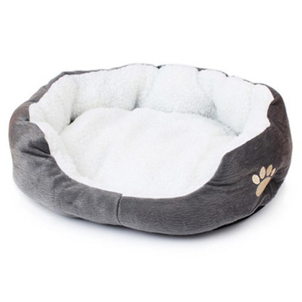 Hundeseng Vaskbare varme runde hundesenge til hvalpe og killinger Gray