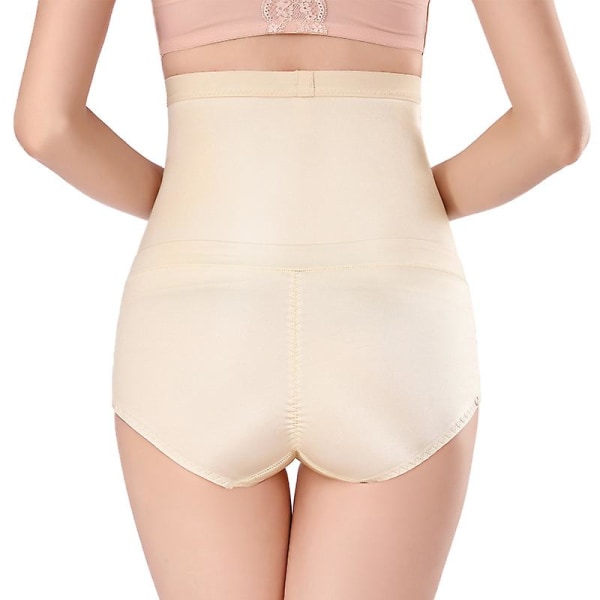 Cross Compression Abs Shaping Byxor Kvinnor Bantning Body Shaper Beige XL