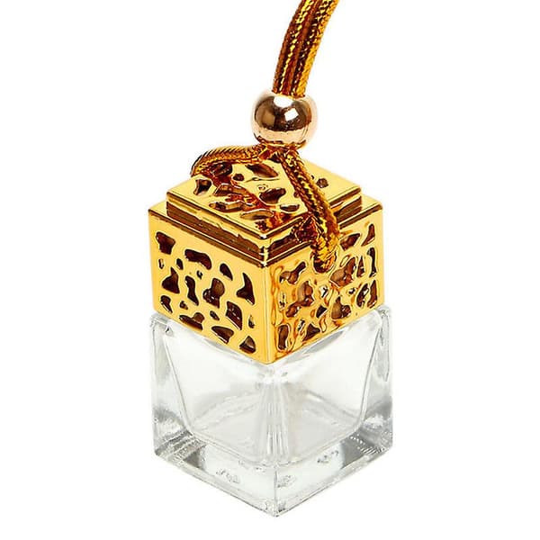 【YD】Tom Glasflaske Til Diffuser Bakspejlspynt Bil Hængende Parfume[YJD] Guld Gold 1pc