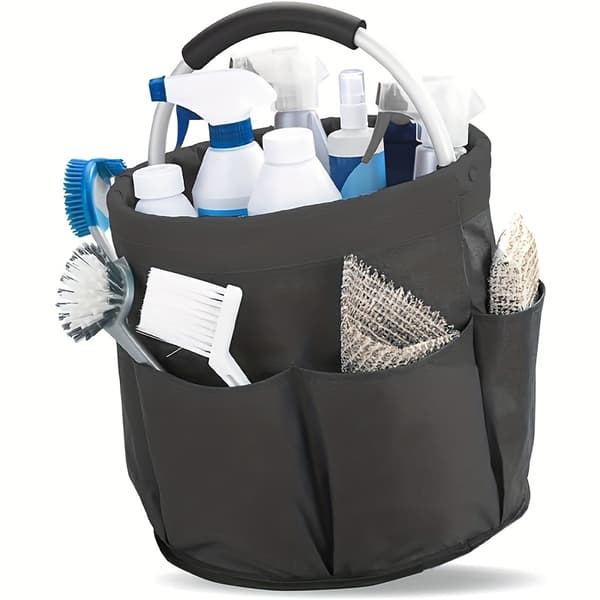 【YD】Foldable Lightweight Storage Basket Open Top Multifunctional Bucket with Handle for Picnic Beach Laundry Apricot Gray