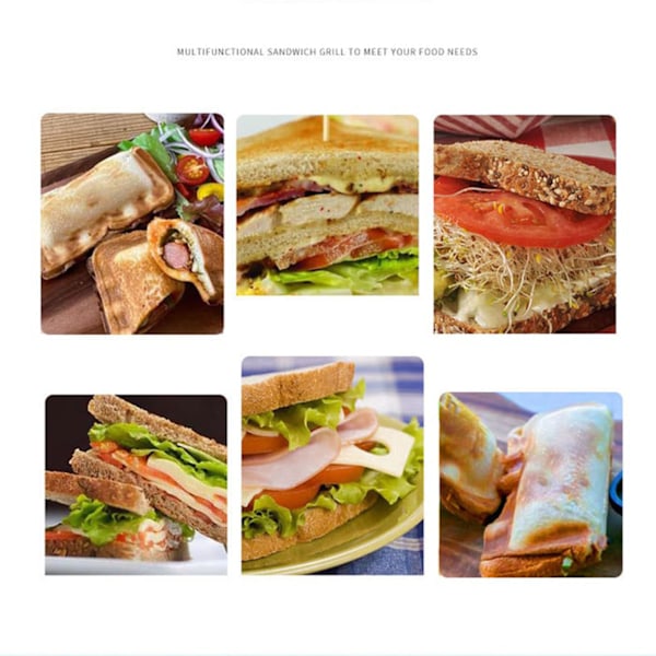 Dobbeltsidig stekebrett for sandwich for enkel matlaging