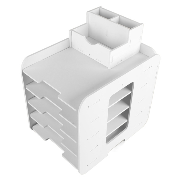 Skrivebordsfilhylle 5-lags Moderne Plast Bordplate Papirdokumentarrangør for Studie Kontor