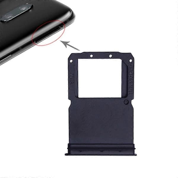 (Ny) For OnePlus 6T 2 x SIM-kortskuff (Jet Black) Jet Black