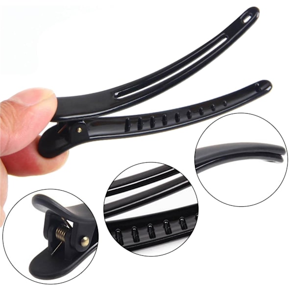 10x ammattimaiset hiusklipsit - black