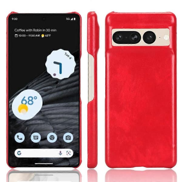 【Ny】 Til Google Pixel 7 Pro 5G Støtsikkert PC + PU-deksel med litchitekstur Red