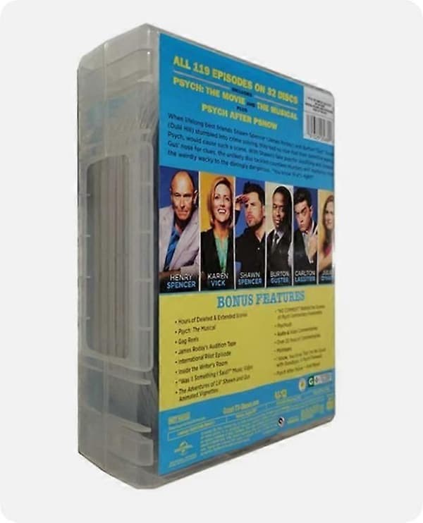 【YD】Psych: The Complete Series Sæson 1-8 (DVD, 32-disk boksæt) engelsk version