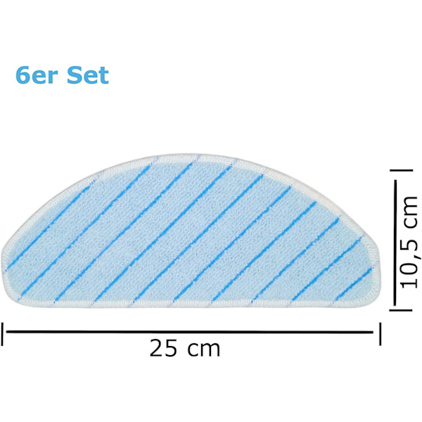 Pakke med 6 erstatningsservietter for Ecovacs Deebot T9+ og T9 Aivi