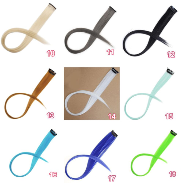 Clip-on loops / Hair extensions - 24 farver 18. Neon grön