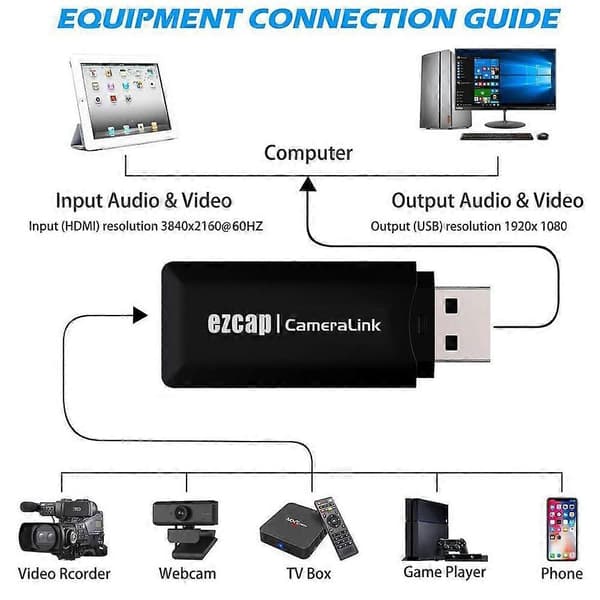 (Ny) EZCAP313 Gamera Link HD USB-opptakskort Not Specified