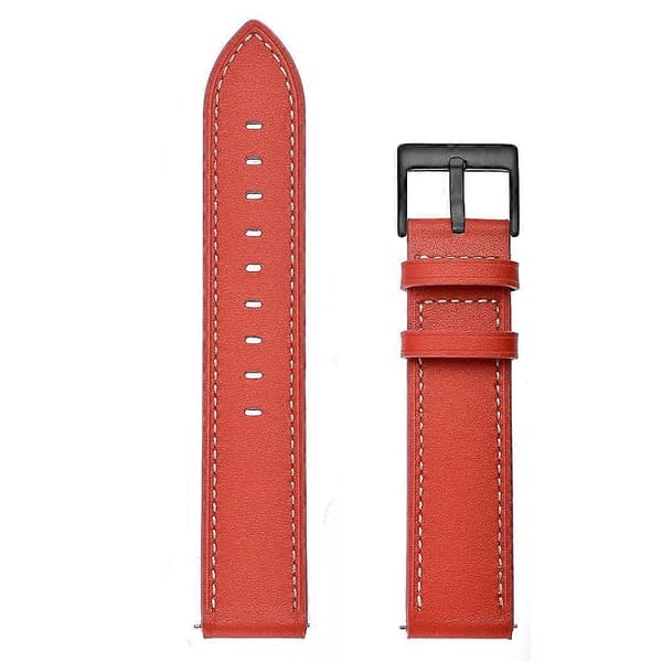 Til Samsung Galaxy Watch 3 45mm Læder Urrem Red