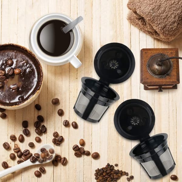 Kaffetrakter-trakter i rustfritt stål, gjenbrukbar K-Cup, påfyllbare kaffefiltre - 5-pakning