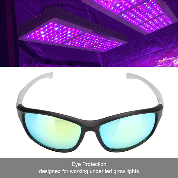 Profesjonelle LED-vekstlysbriller UV-polariserende for drivhustelt hydroponics plantelys øyesikkerhet