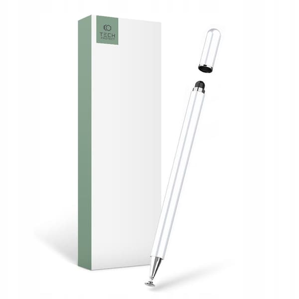 【YD】Tech-Protect Charm Stylus Pekepenn Hvit/Sølv 20