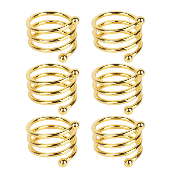 8 stk. Gull Spiral Serviettringer - Elegante Metall Serviettringer for Bryllup, Bursdag, Middag og Familiefest med Rustbeskyttelse