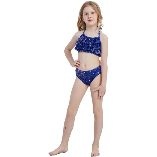 Jenter Mermaid Tail Badedrakt Kostyme Prinsesse Bikini Badedrakt Sett E406 11-12 Years