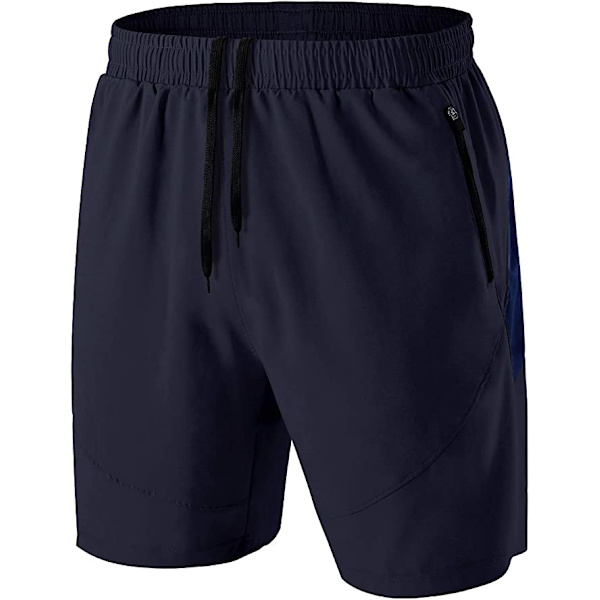 Sportshorts för män, snabbtorkande lättviktare med dragkedjefickor sapphire M