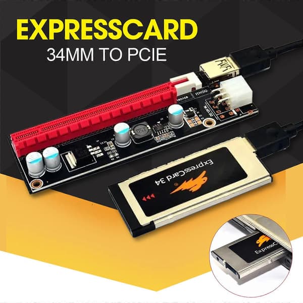 【BQ】Expresscard Express nyt kort 34mm til PCI-E Riser til bærbar ekstern GPU-kort js