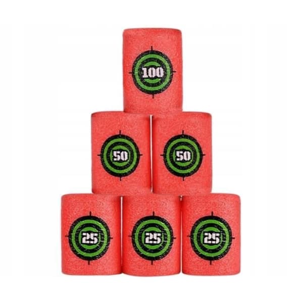 【YD】Nerf Tilbehør - NERF - TILBEHØR SÆT - 50 ammunition - 6 skummål - Blå Blå