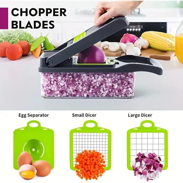【YD】16 Pieces/Set Vegetable Chopper Multifunctional Fruit Slicer Manual Grater Kitchen Utensils