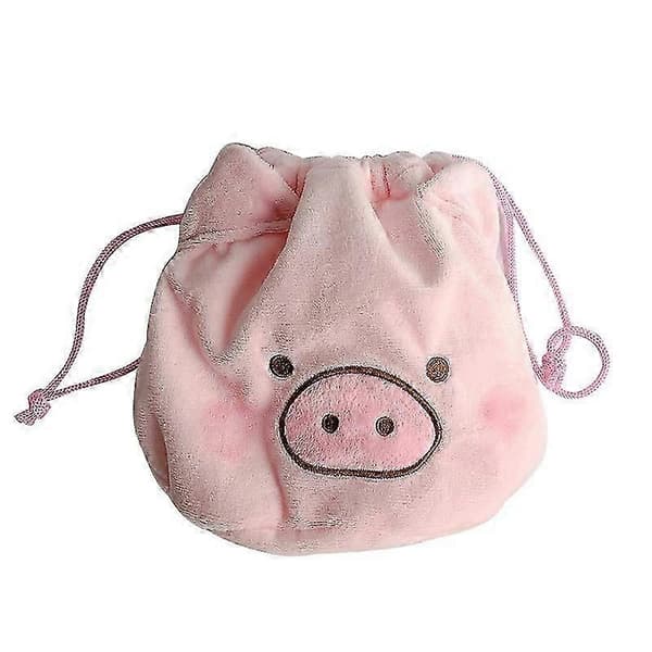 【YD】1 pak sød fluffy grisling makeuptaske, mulepose med snøre