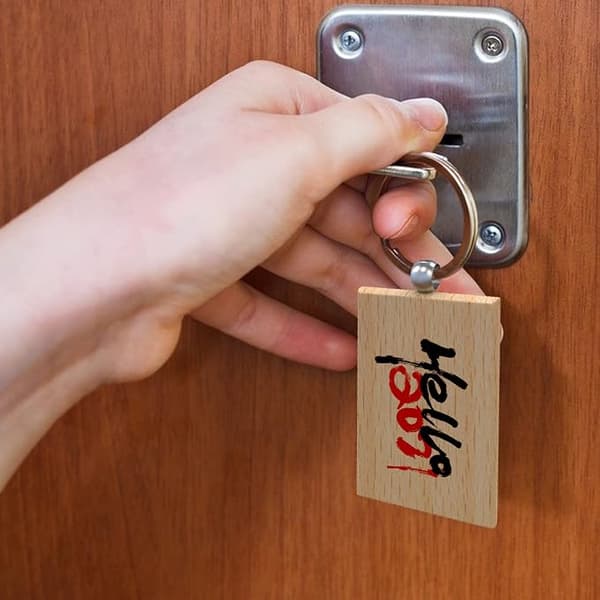 【YD】18 stk. tomme træ-nøgleringe DIY træ-nøgleringe nøglebrikker gaver