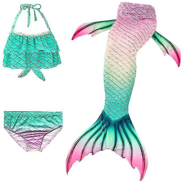Barns sjöjungfru Mermaid Tail Baddräkt Mermaid style2 120cm