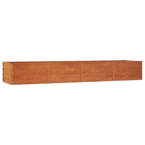 【YD】vidaXL Højbed rustent 320x80x45 cm rustfrit stål Brun 16580