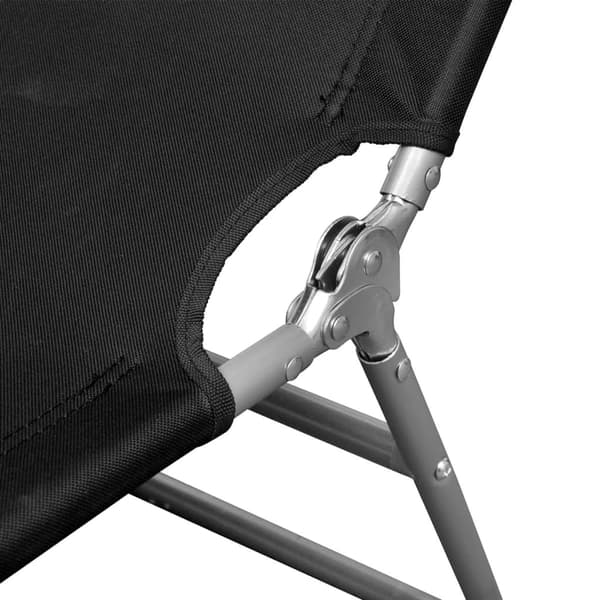 【YD】vidaXL liggestol med justerbart ryglæn, foldbar, sort Black Svart
