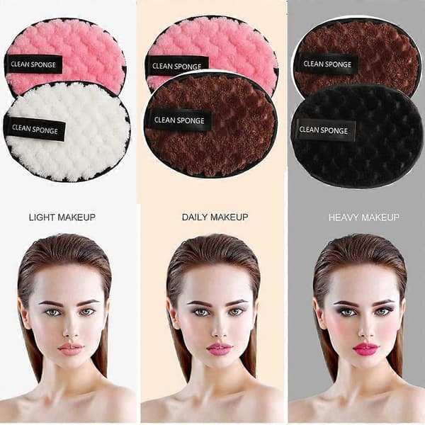 【BQ】4-pak makeupfjernerpuder genanvendelige makeupfjernerpuder mikrofiberrenser til alle hudtyper