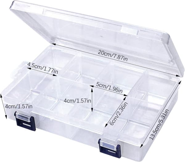 [YD]3-pack Plastic Storage Box - 20*13.5*4.5CM - Divided Box Plastic Box Storage for Crafts Jewelry Beads