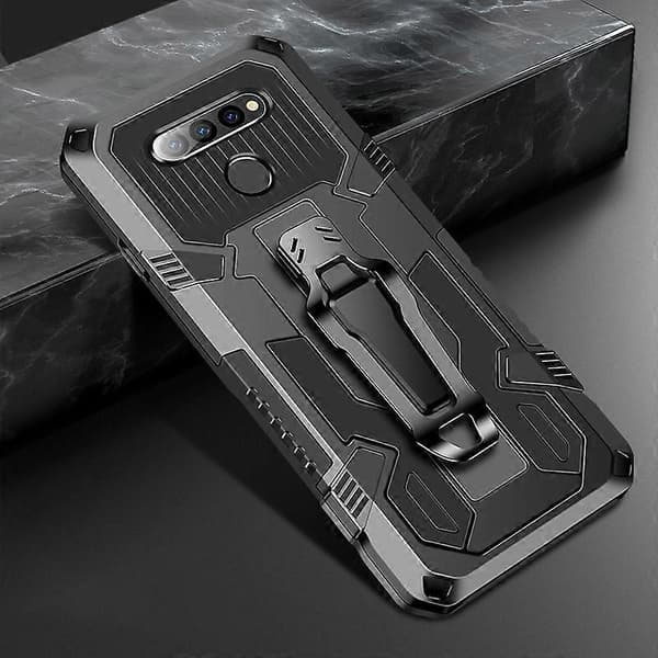 (Ny) För LG K61 Machine Armor Warrior Stötsäkert PC + TPU Skyddsfodral Red