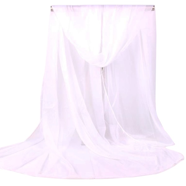 Ensfarvet poncho til kvinder i almindeligt silkesjal White 165*85cm