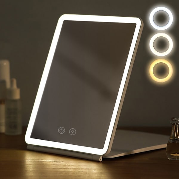 LED Mirror Lighted Mirror 3 Färger Ljus USB rosa pink