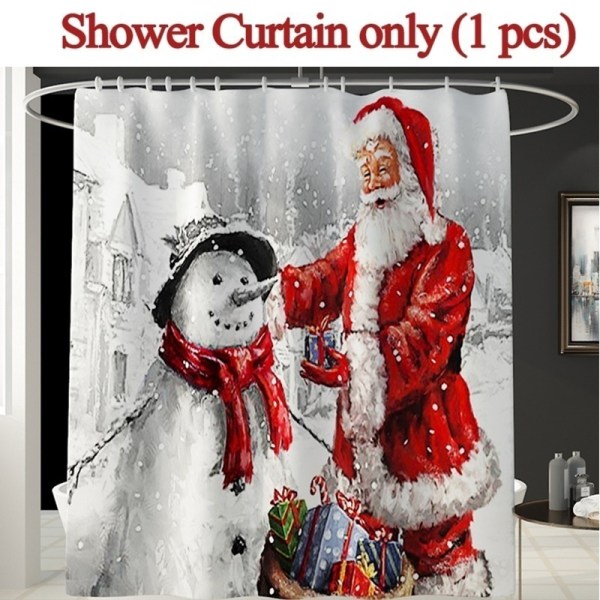 Julemanden badeforhæng toilet indretning badeværelse