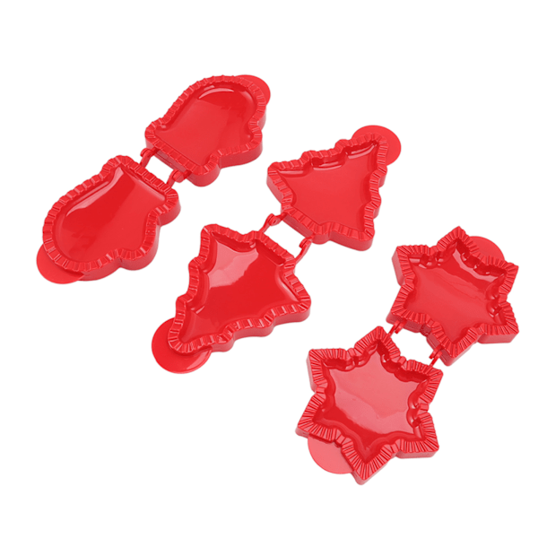3-delad Mini Hand Pie Form Set - Julgran, Stjärna och Handske Former för Festlig Bakning - Perfekt för Julpaj och Godis