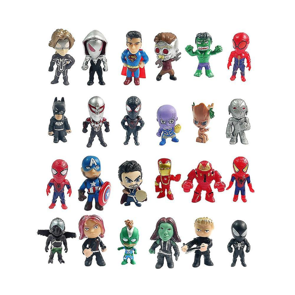 24 Days of Marvel Super Heroes Minifigures Holiday Advent Countdown Avengers Toy Blind Box Julegave Little doll