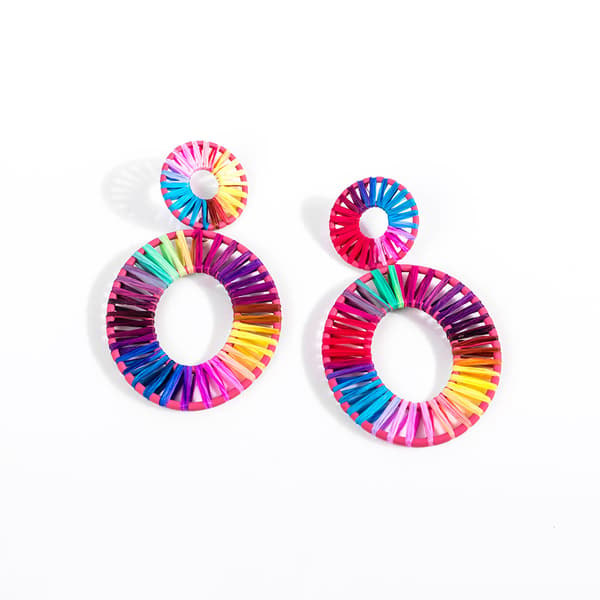 【YD】Statement Rottingøreringer for kvinner Drop Dangle Boho Ørering Håndlaget Bohemian Straw Summer Smykker