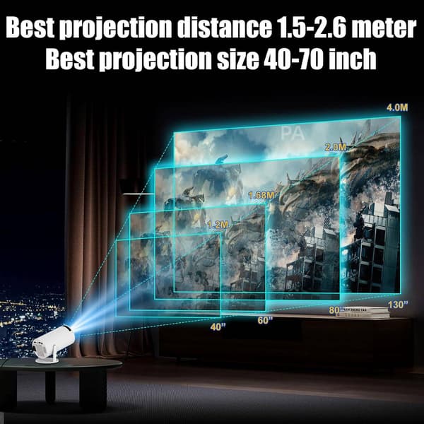 【YD】5G 4K Projector Smart HD LED WiFi Bluetooth HDMI. USB Android Home Theater - PA