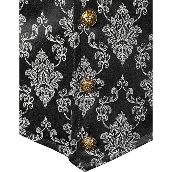 Herrevest i viktoriansk stil, steampunk, gotisk Black Black L
