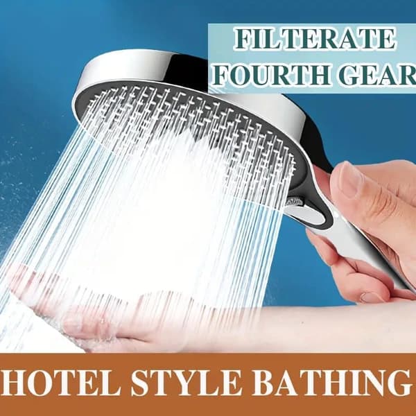 [YD]Højtryks brusehoved med stort panel – Trykforstærkende, superkraftig regnbruser til badeværelset Grå