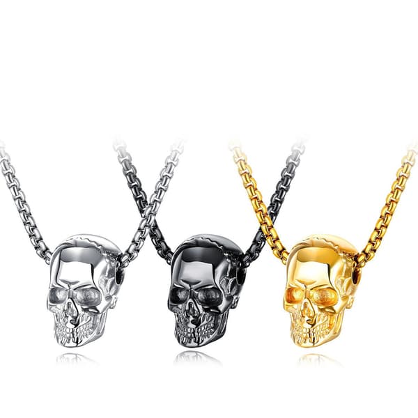 【YD】Stainless Steel Skull Pendant - Personalized Necklace for Men Silver
