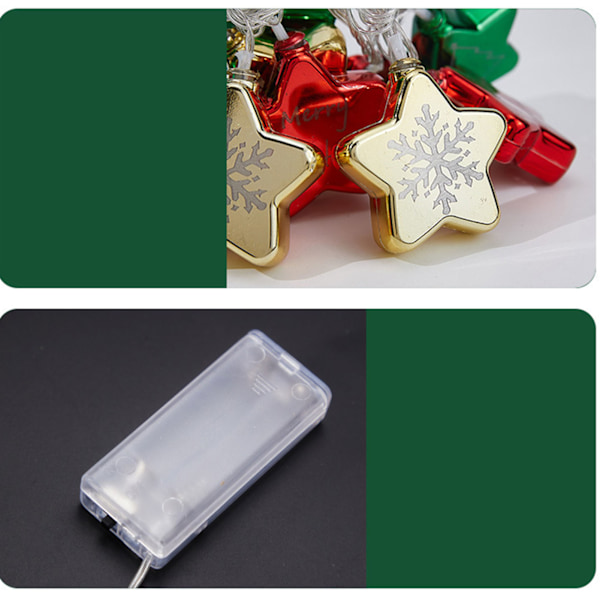 Batteridrivna Kreativa Plaststjärnstränglampor för Juldekoration - 10 Lampor, 1.5m/4.9ft - Perfekt för Butiks- & Hemfönsterdisplay