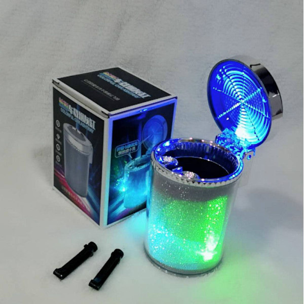 Tuhkakuppi LED-valoautotarvikkeet Creative Color Light Ilmastointipistorasia Värikäs kodin tuhkakuppi
