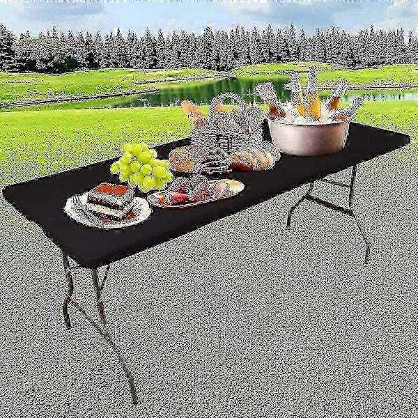 【YD】Premium Fällbart Picknickbordsöverdrag för Rektangulära Utomhusbord grå grey 243x76cm