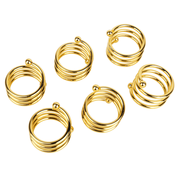 8 stk. Guld Spiral Servietringe - Elegante Metal Servietringe til Bryllup, Fødselsdag, Middag og Familiefest med Rustbeskyttelse