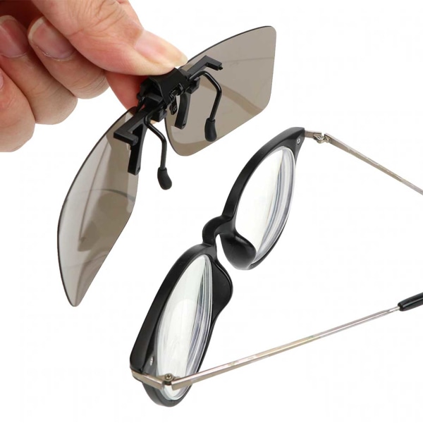 Clip-on solbriller Svart Glass 35x55mm svart black